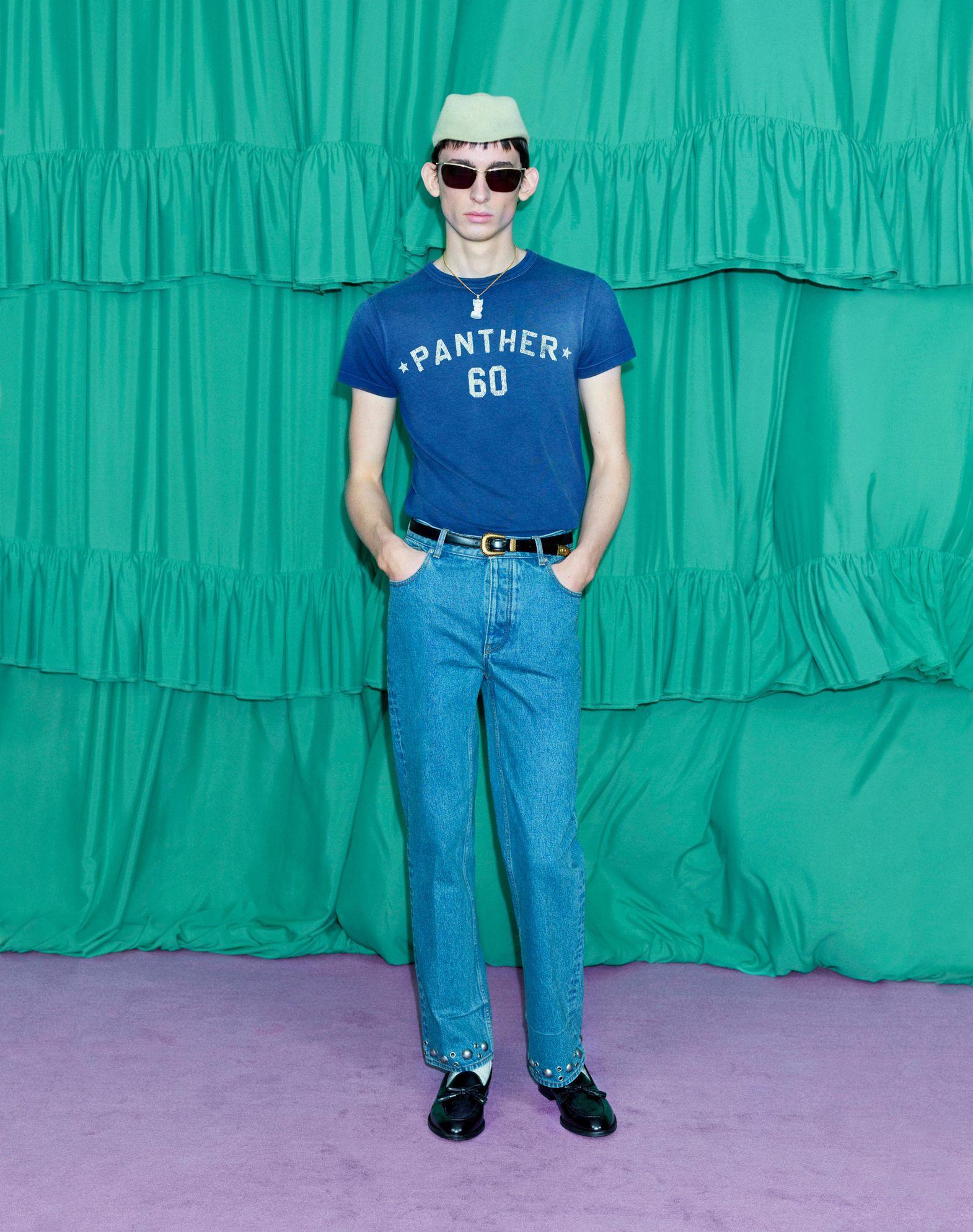 Denim Pants With Cabochons Product Image