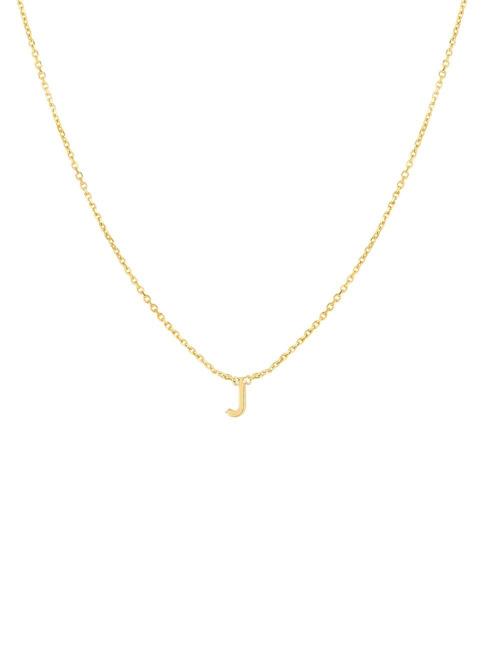 Womens 14K Yellow Gold Initial Pendant Necklace Product Image