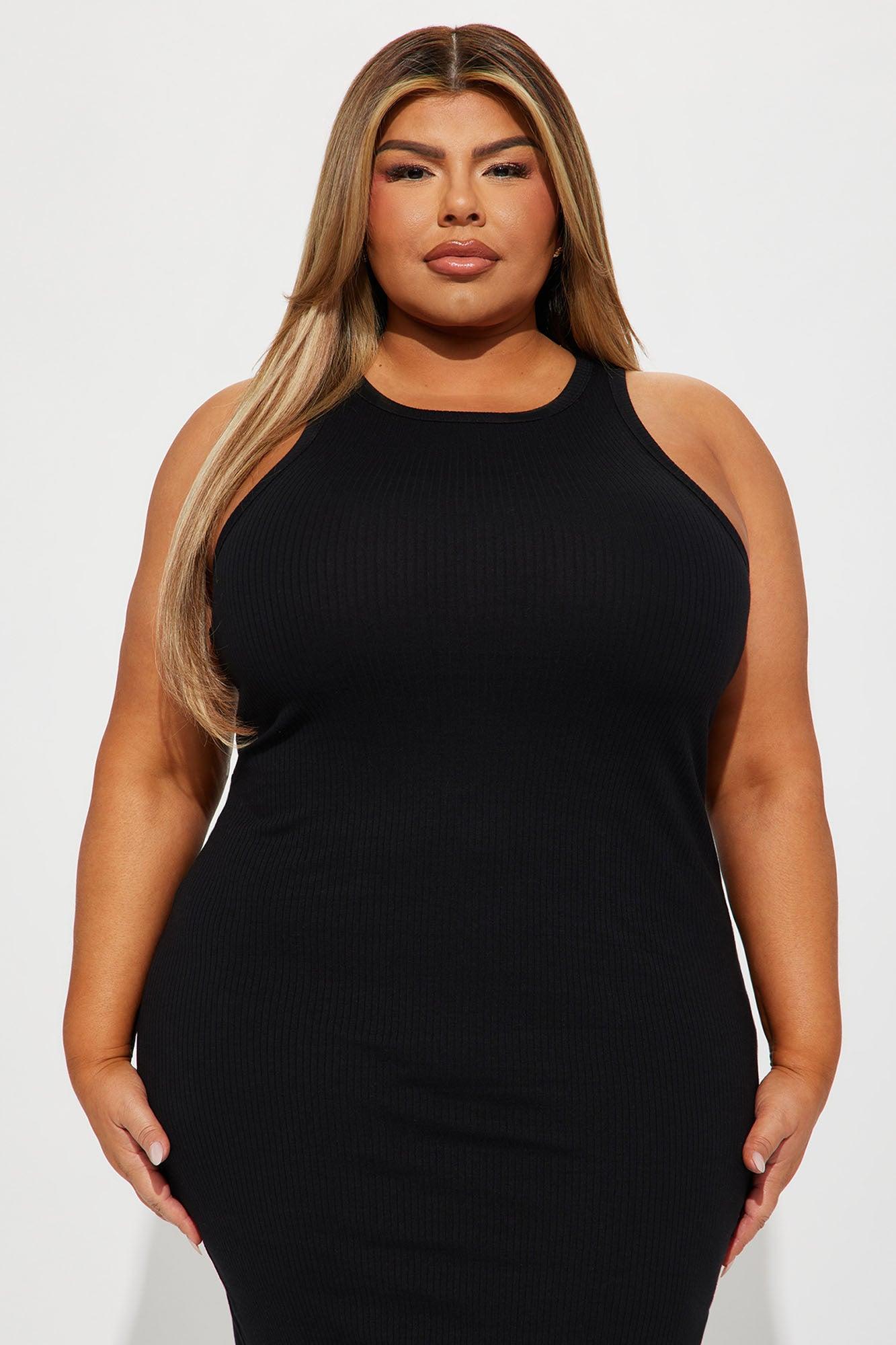 Danielle Ribbed Maxi Dress - Black Product Image
