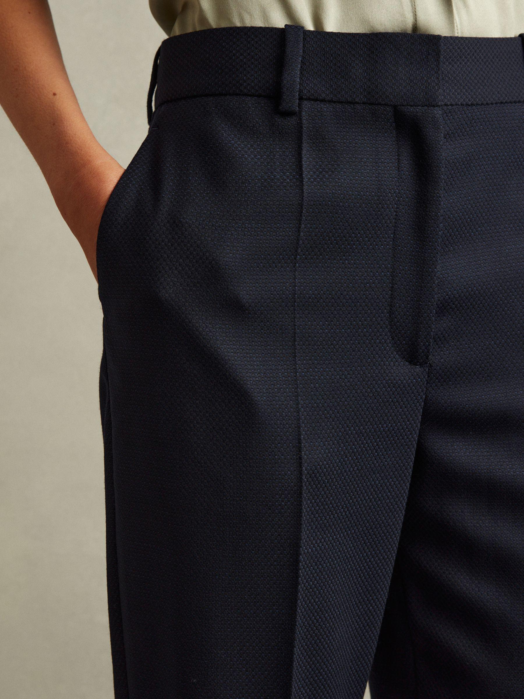 Petite Textured Slim Fit Suit Trousers in Navy Product Image