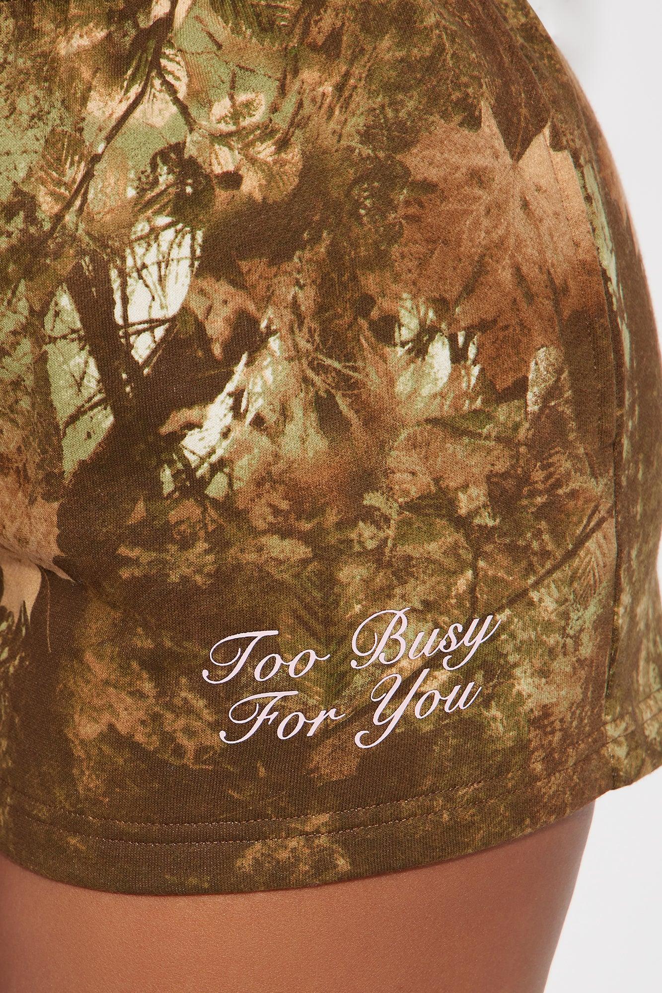 Too Busy For You Camo Mini Shorts - Camouflage Product Image
