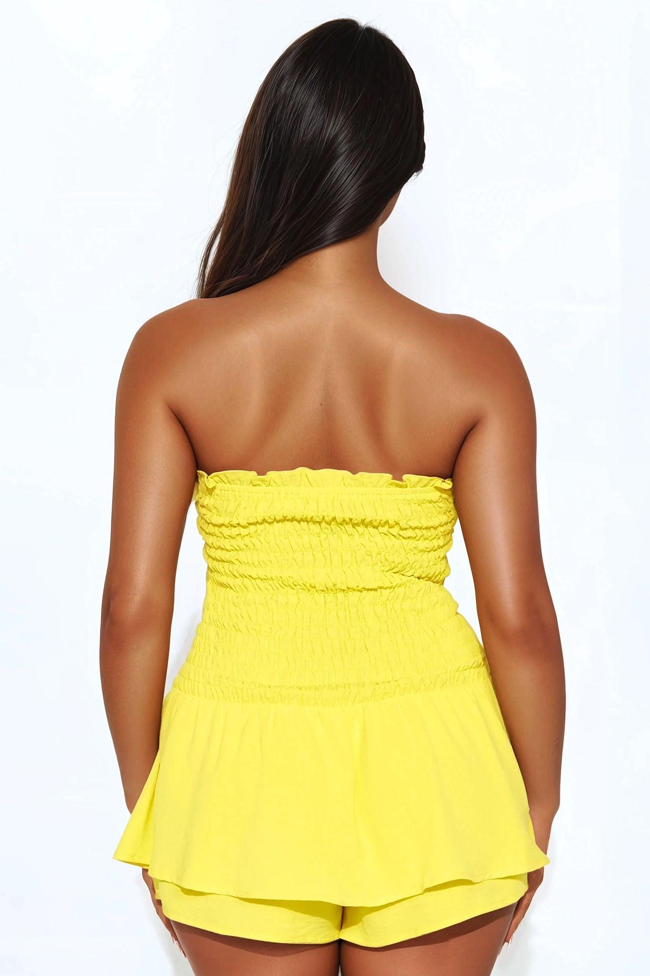 Sarabeth Smocked Romper - Yellow Product Image