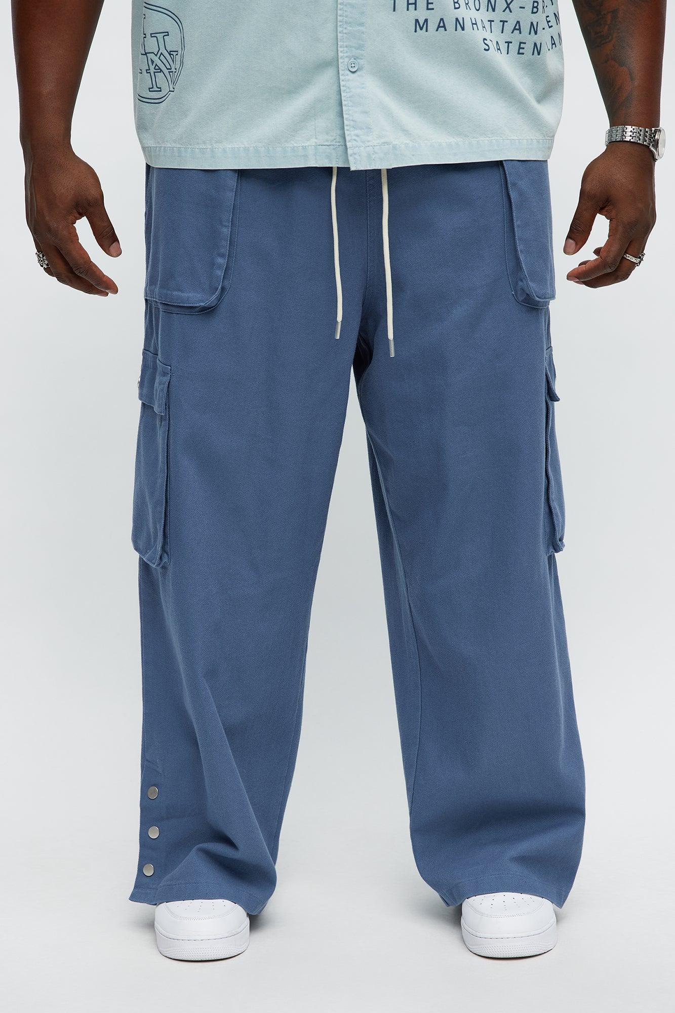 Baggy Play Your Cards Right Cargo Pants - Blue Product Image