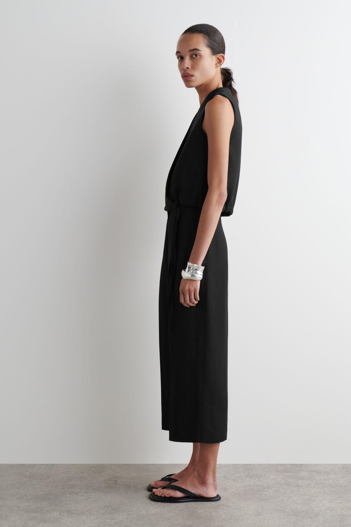 LINEN-BLEND CROPPED STRAIGHT-LEG TROUSERS Product Image