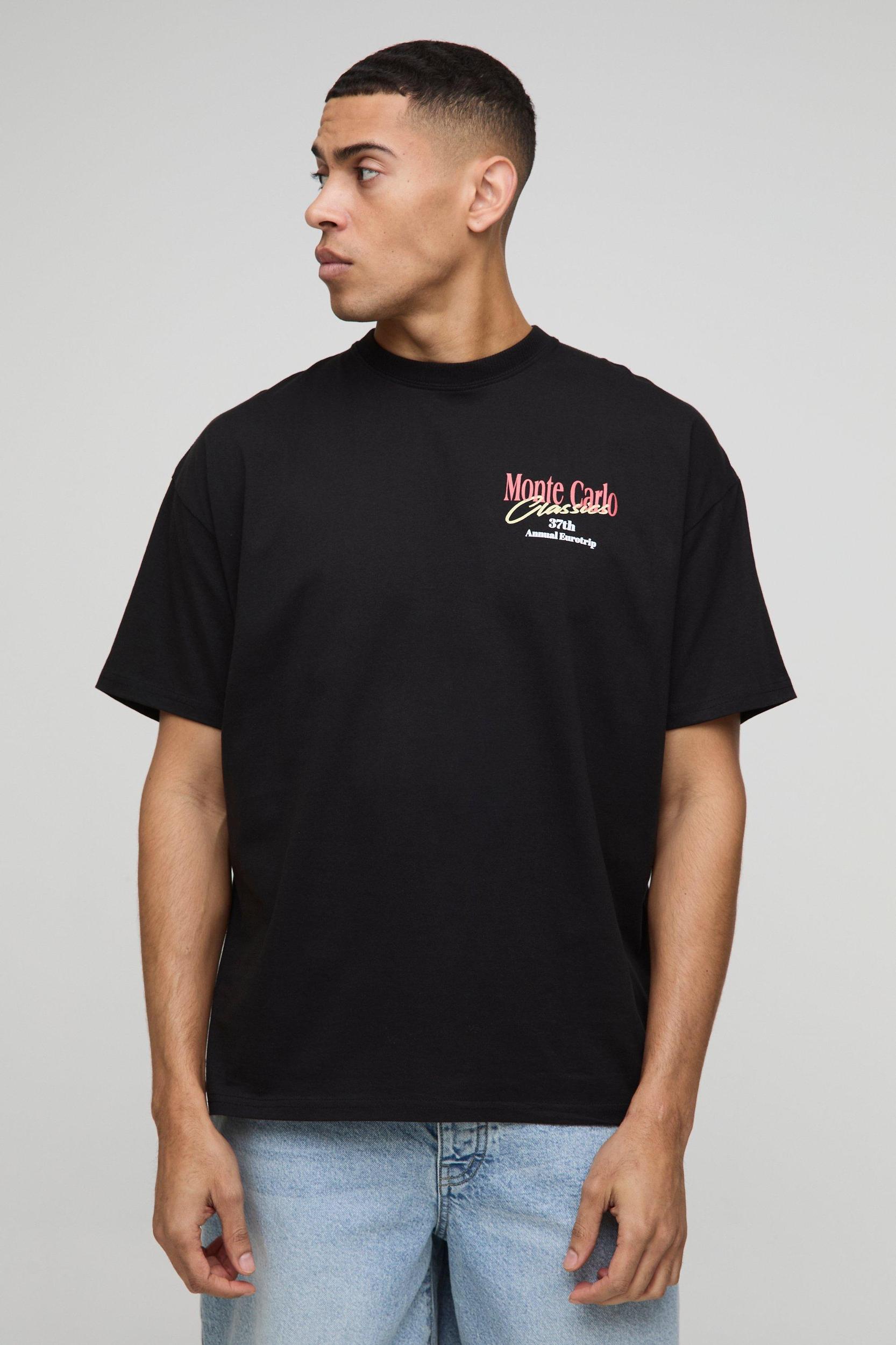 Oversized Monte Carlo Classic Car Graphic T-Shirt | boohooMAN USA Product Image