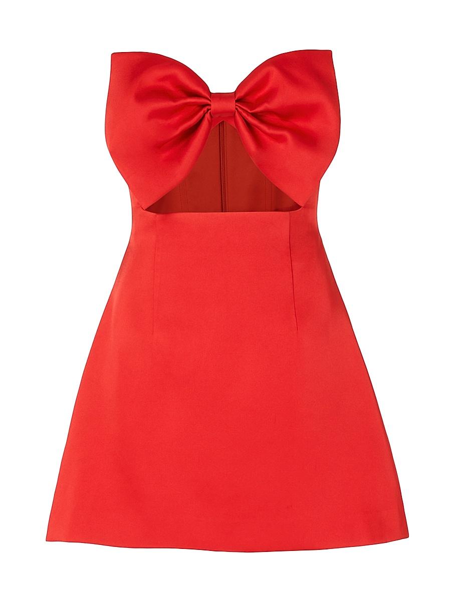 Womens Ella Bow-Detailed Taffeta Minidress Product Image