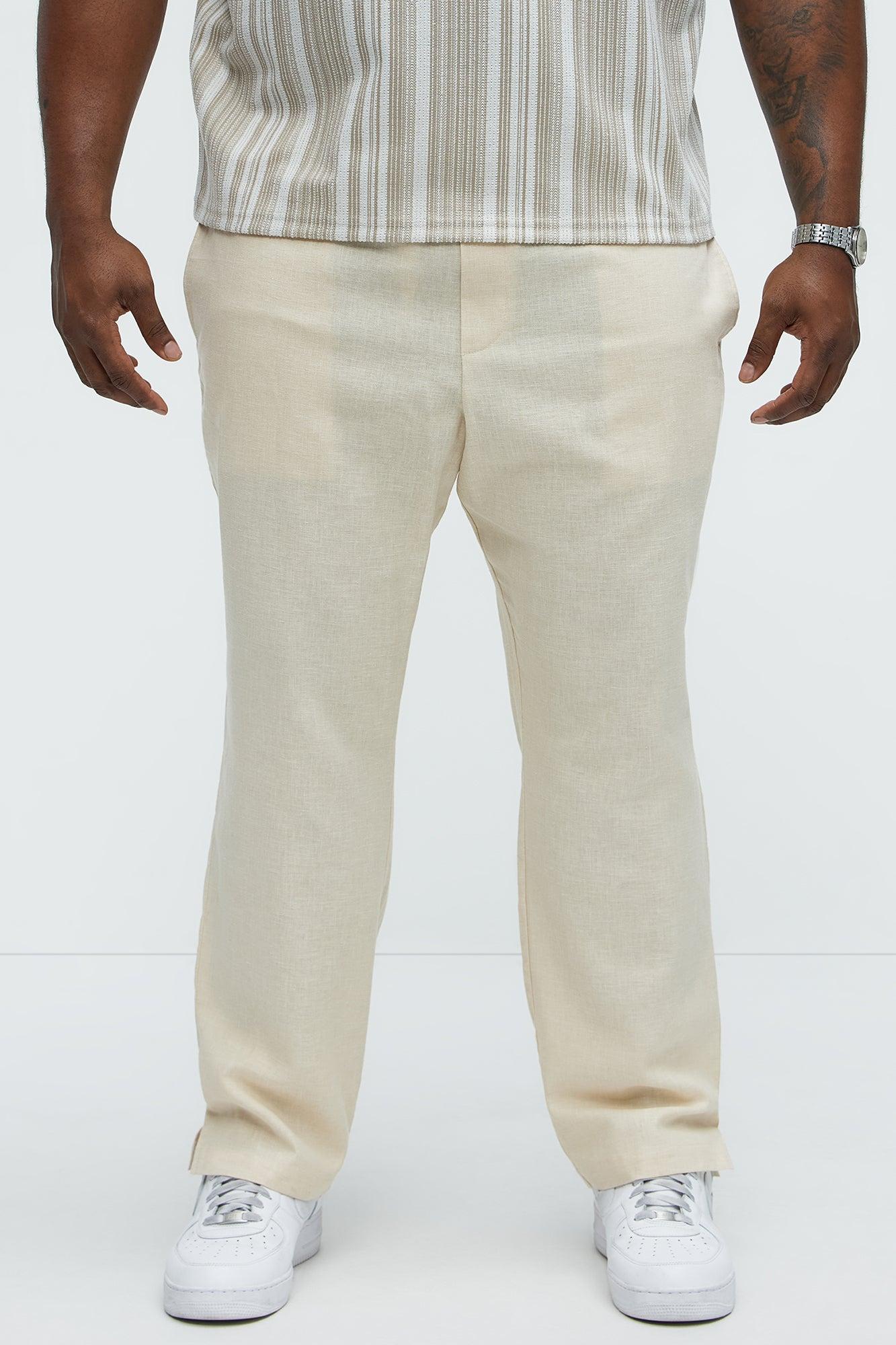 Bahamas Linen Slim Pull On Pants - Khaki Product Image