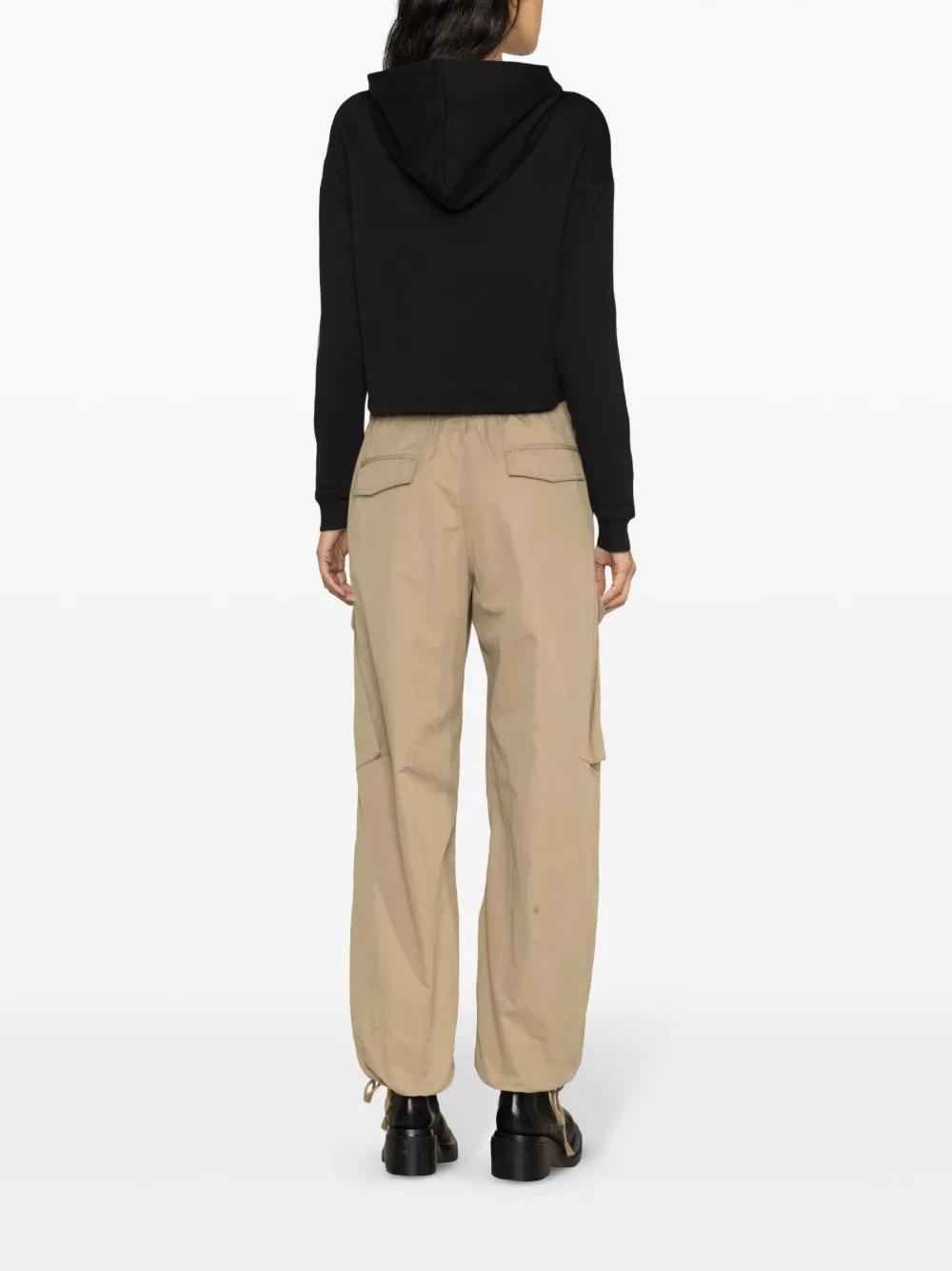 logo-flocked cropped hoodie Product Image