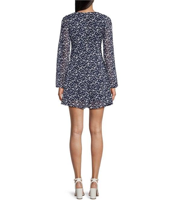 Copper Key Floral V Neck Chiffon Dress Product Image