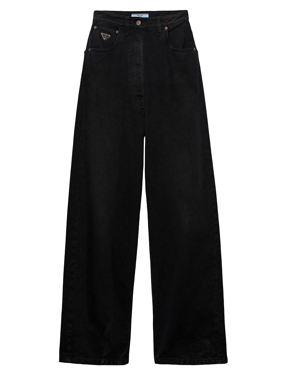 Womens Wide Leg Denim Jeans Product Image