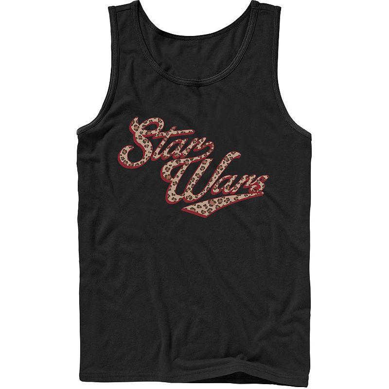 Men's Star Wars Cursive Cheetah Fill Logo Tank Top,  Product Image