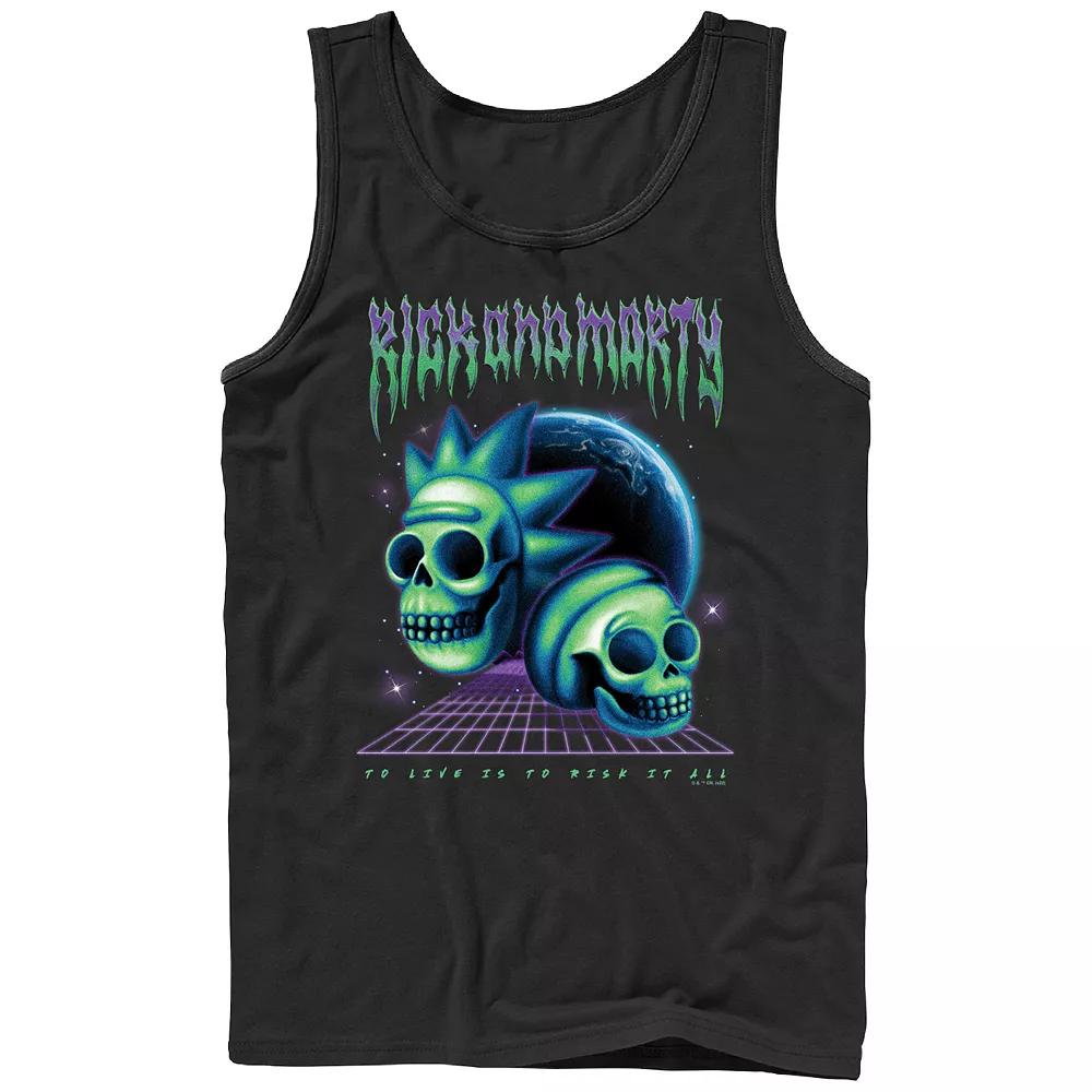Men's Rick And Morty Space Rock Skulls Graphic Tank Top,  Product Image