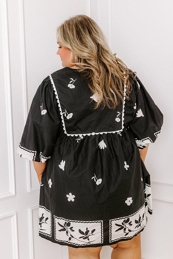 Picture Perfect Floral Mini Dress in Black Curves Product Image