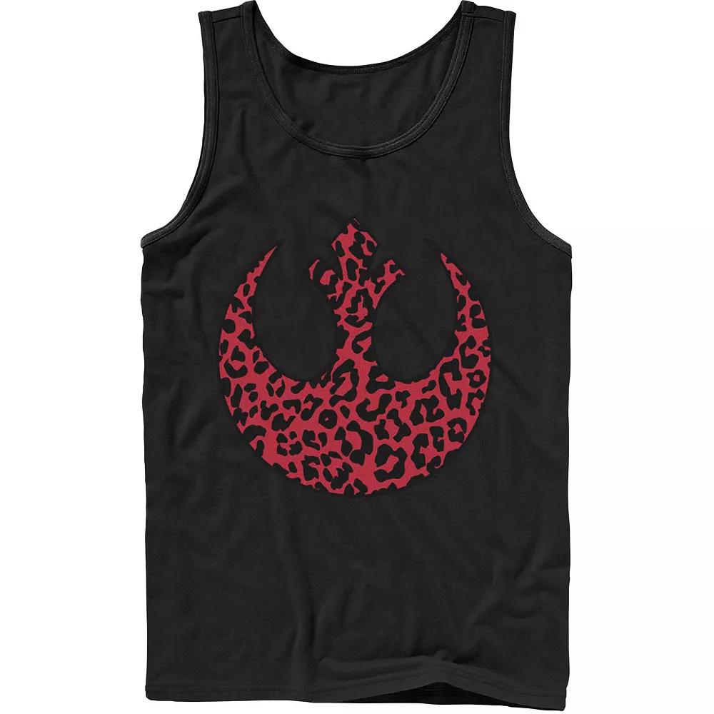 Men's Star Wars Rebellion Emblem Cheetah Print Fill Tank Top, Size: XL, Black Product Image