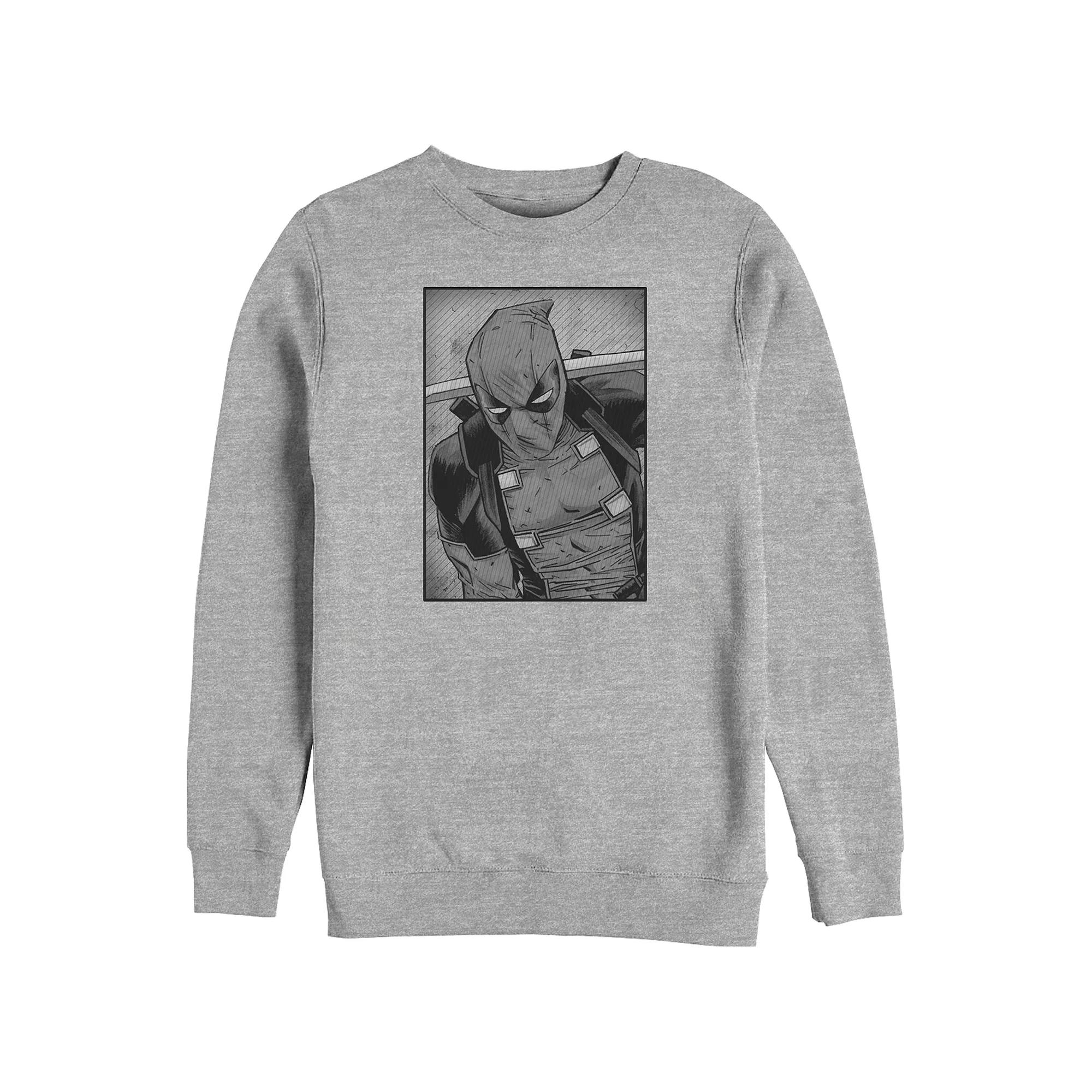 Big & Tall Marvel Deadpool Black And White Portrait Graphic Fleece, Men's,  Product Image