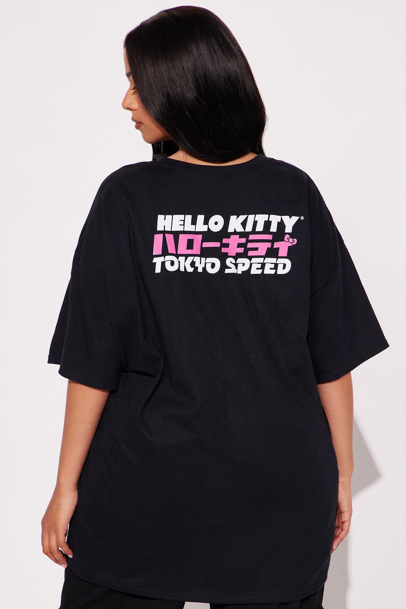 Hello Kitty Racing Oversized Tee - Black Product Image