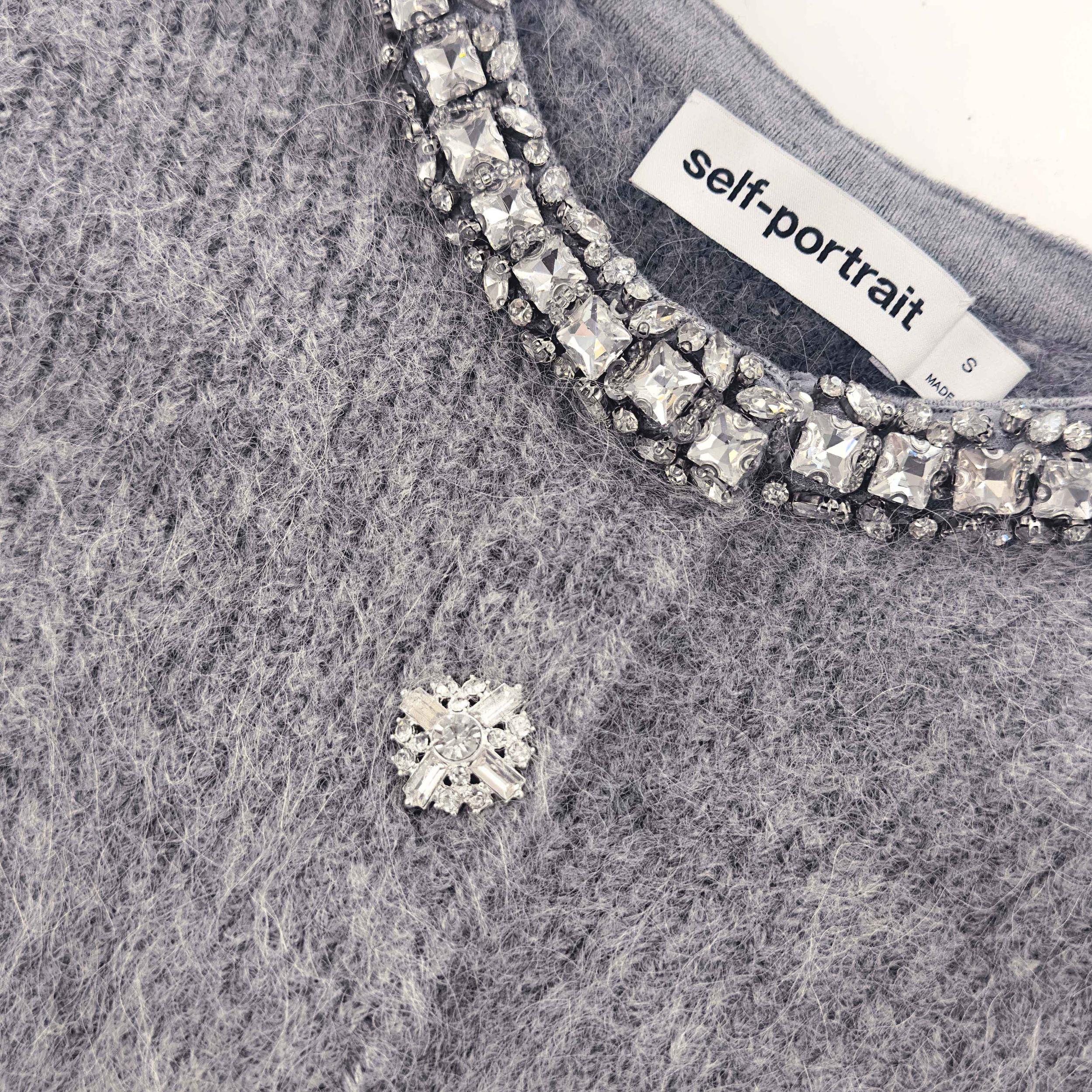 Grey Contrast Feather Cardigan Product Image