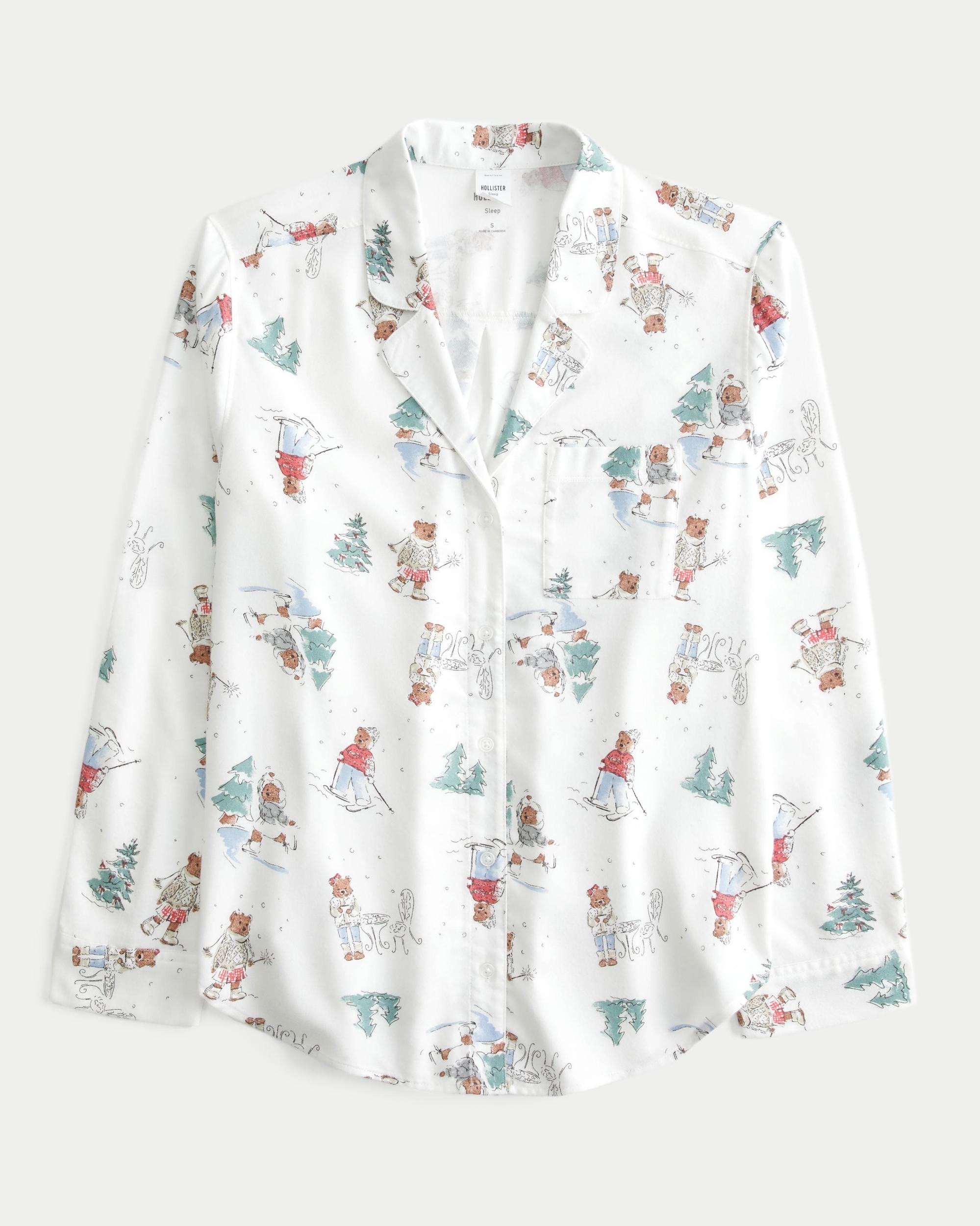 Long-Sleeve Flannel Pajama Top Product Image