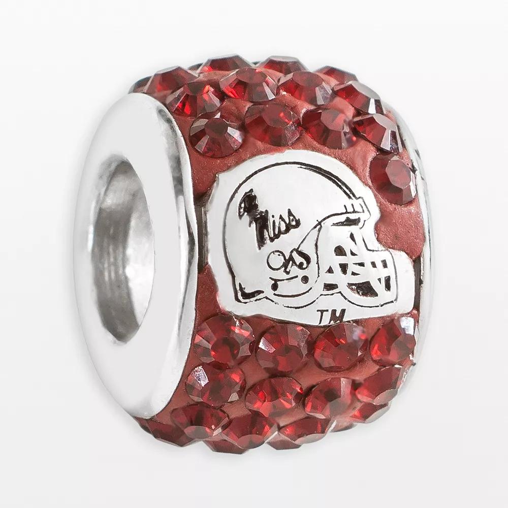 LogoArt Ole Miss Rebels Sterling Silver Crystal Logo Bead, Womens, Red Product Image
