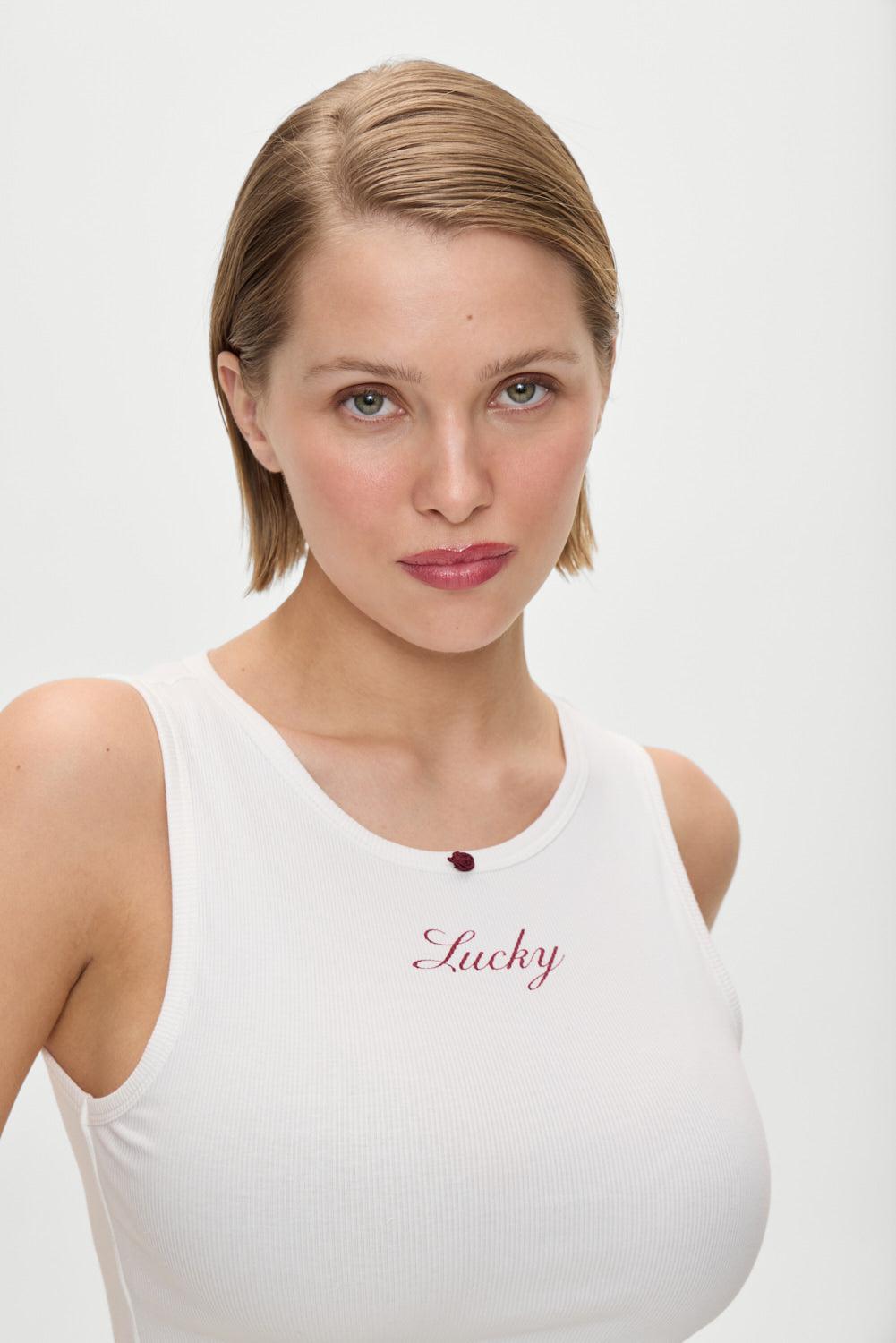 x BELLA HADID Reno Tank Top - Lone Star White Product Image