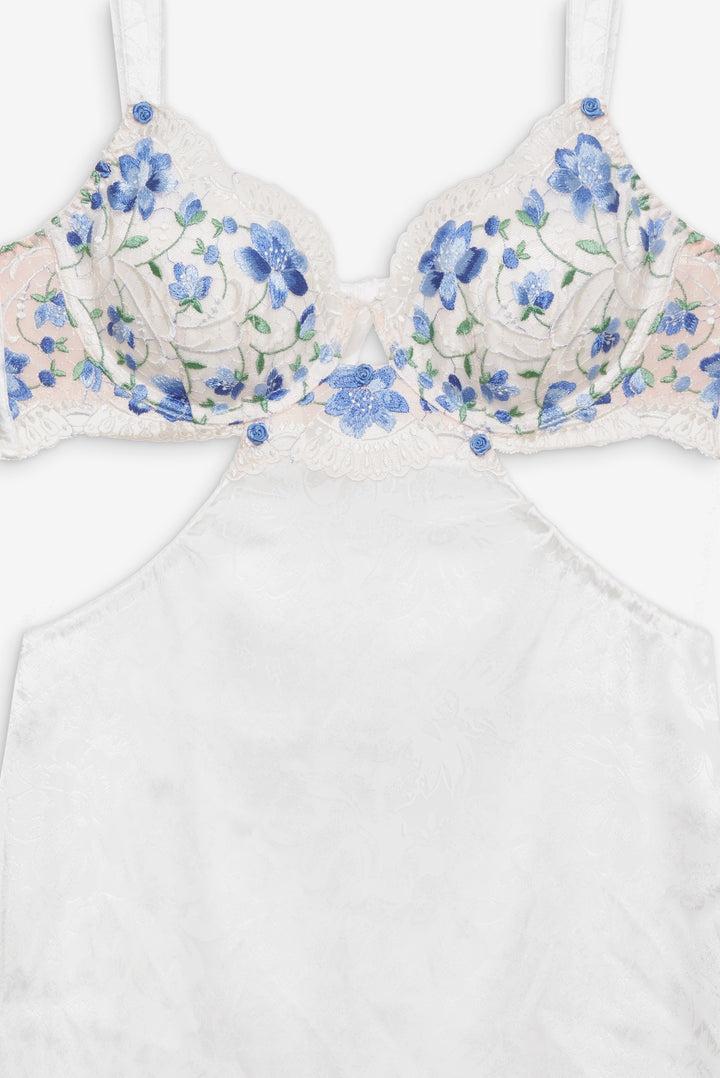 Festival Rose Slip Dress — Blue Product Image