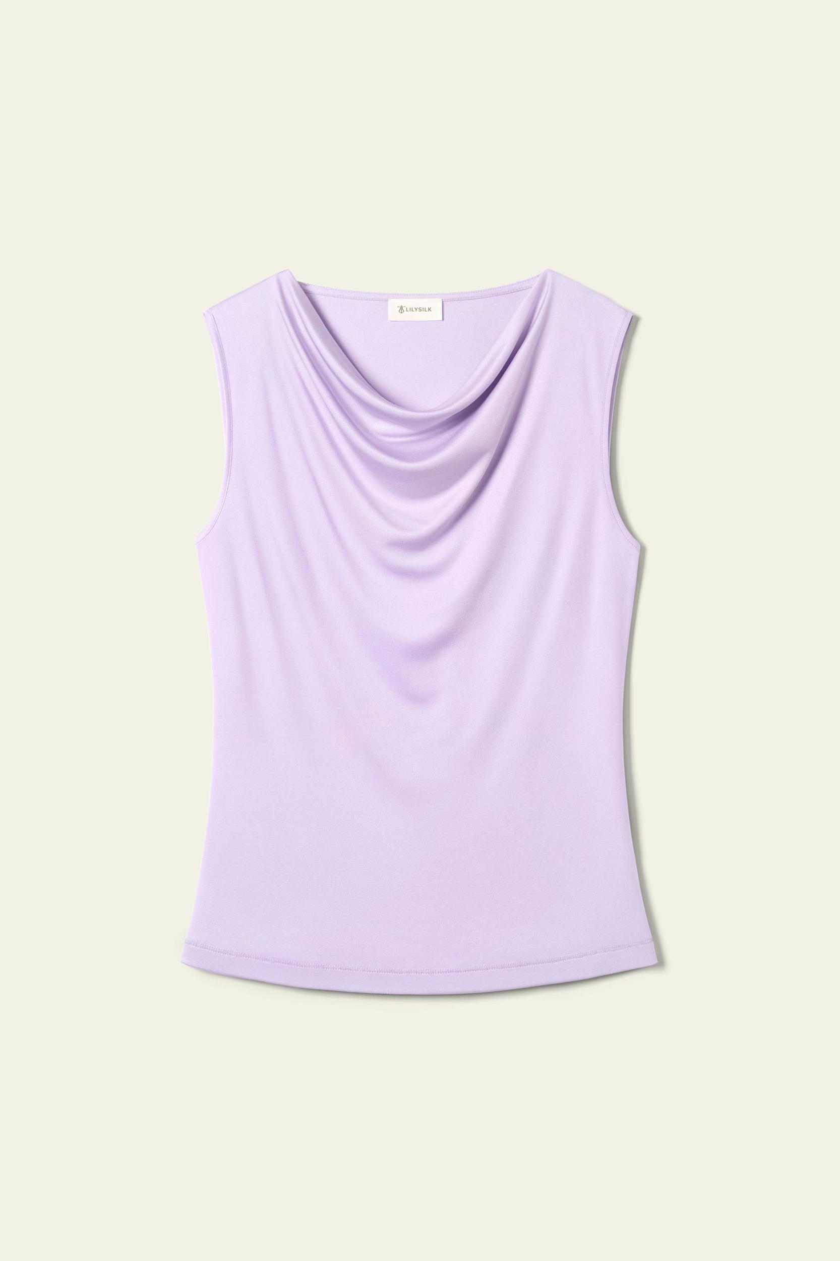 LILYSILK Silk Tshirt | Female | Lilac Premium Silk | Comfortable Perfect for Layering Tops XL Product Image