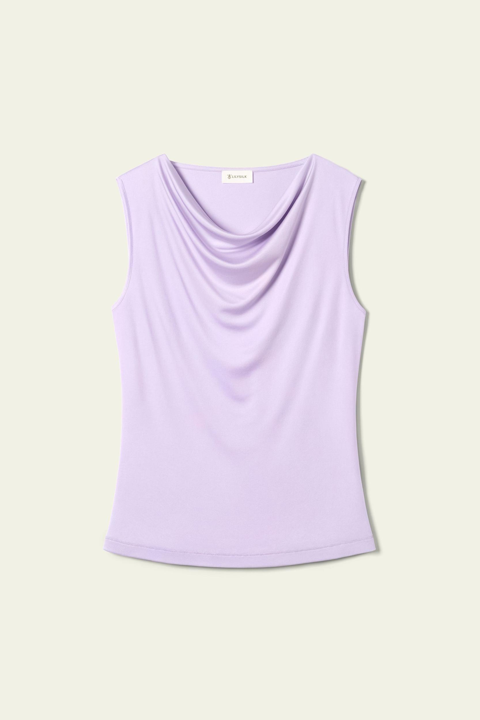 LILYSILK Silk Tshirt | Female | Lilac Premium Silk | Comfortable Perfect for Layering Tops XL Product Image