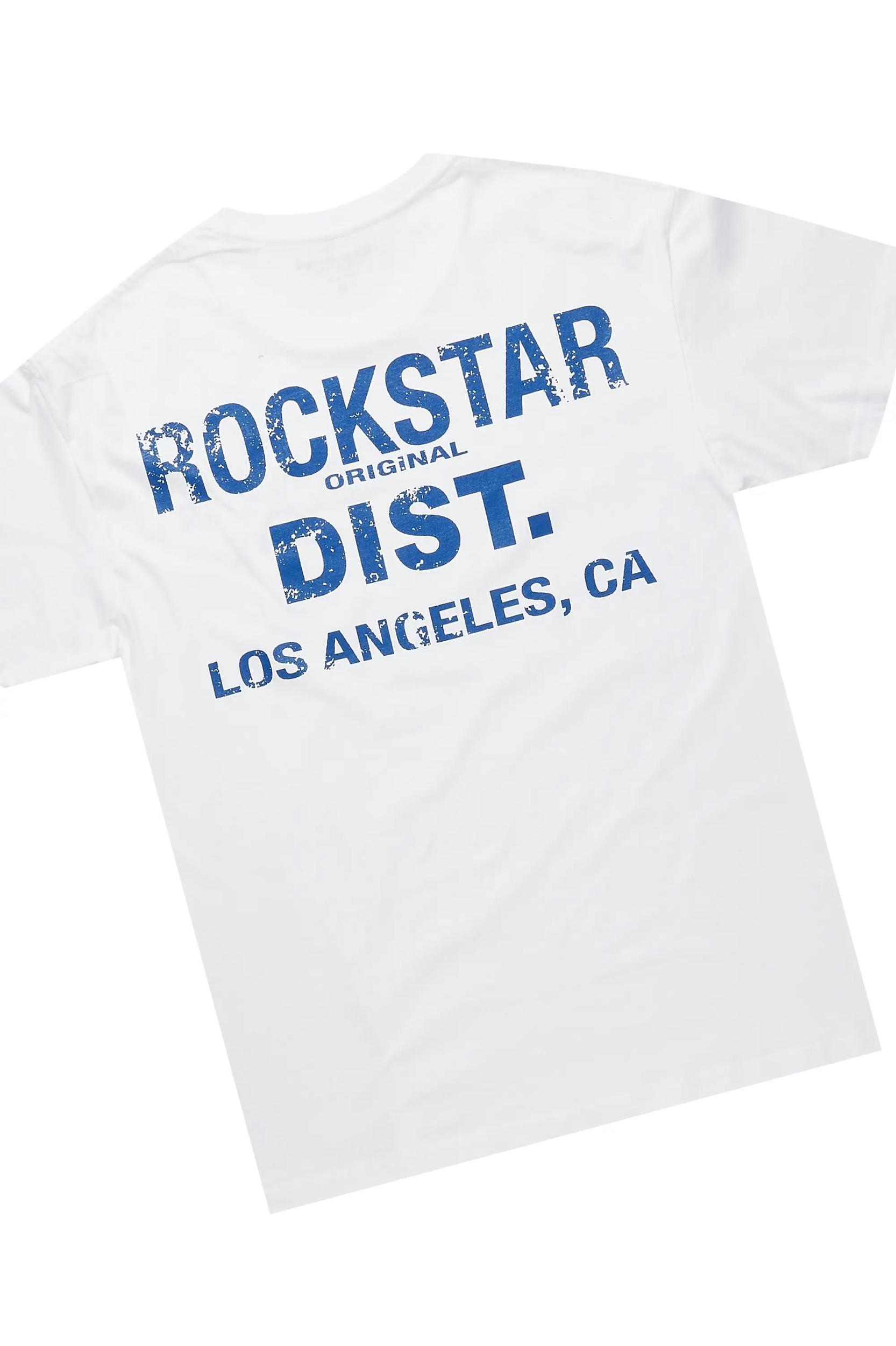 Lorika White/Navy T-Shirt & Pant Set Female Product Image