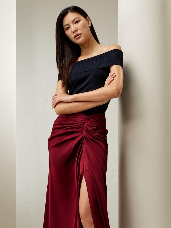 Coastline Silk Midi Skirt Product Image