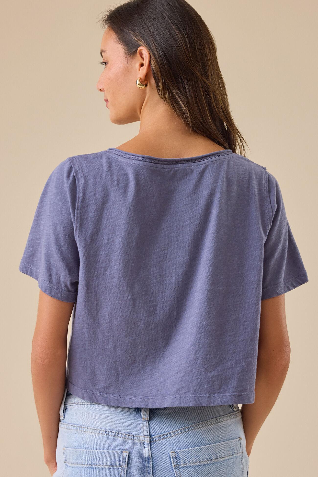 Charly Lace Trim Cropped Tee Product Image