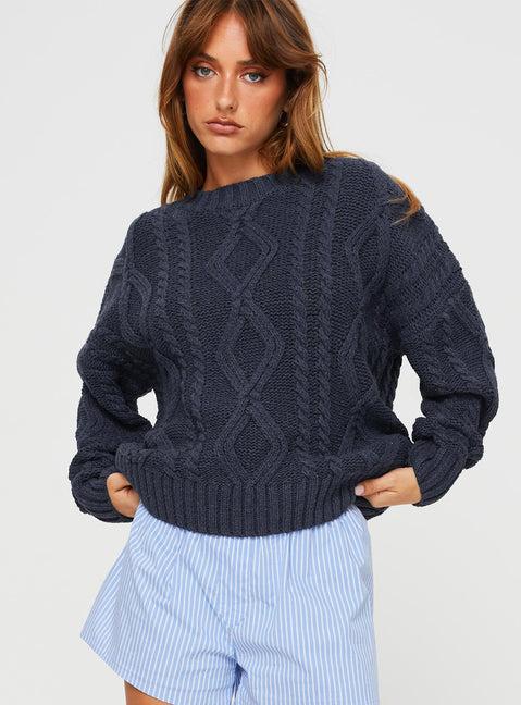 Anaya Oversized Sweater Navy Product Image
