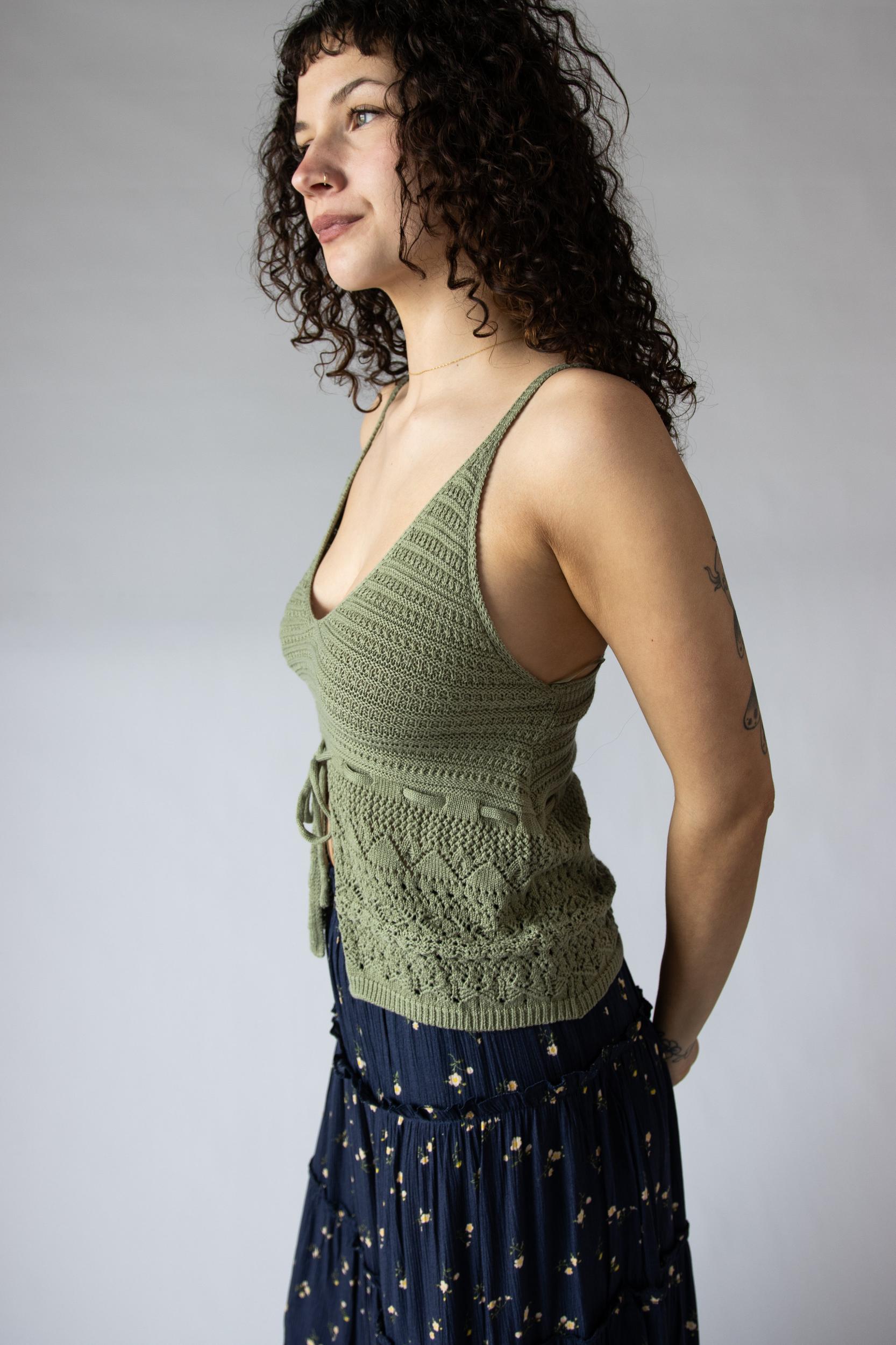 Pointelle Knit Flyaway Tank Top Product Image