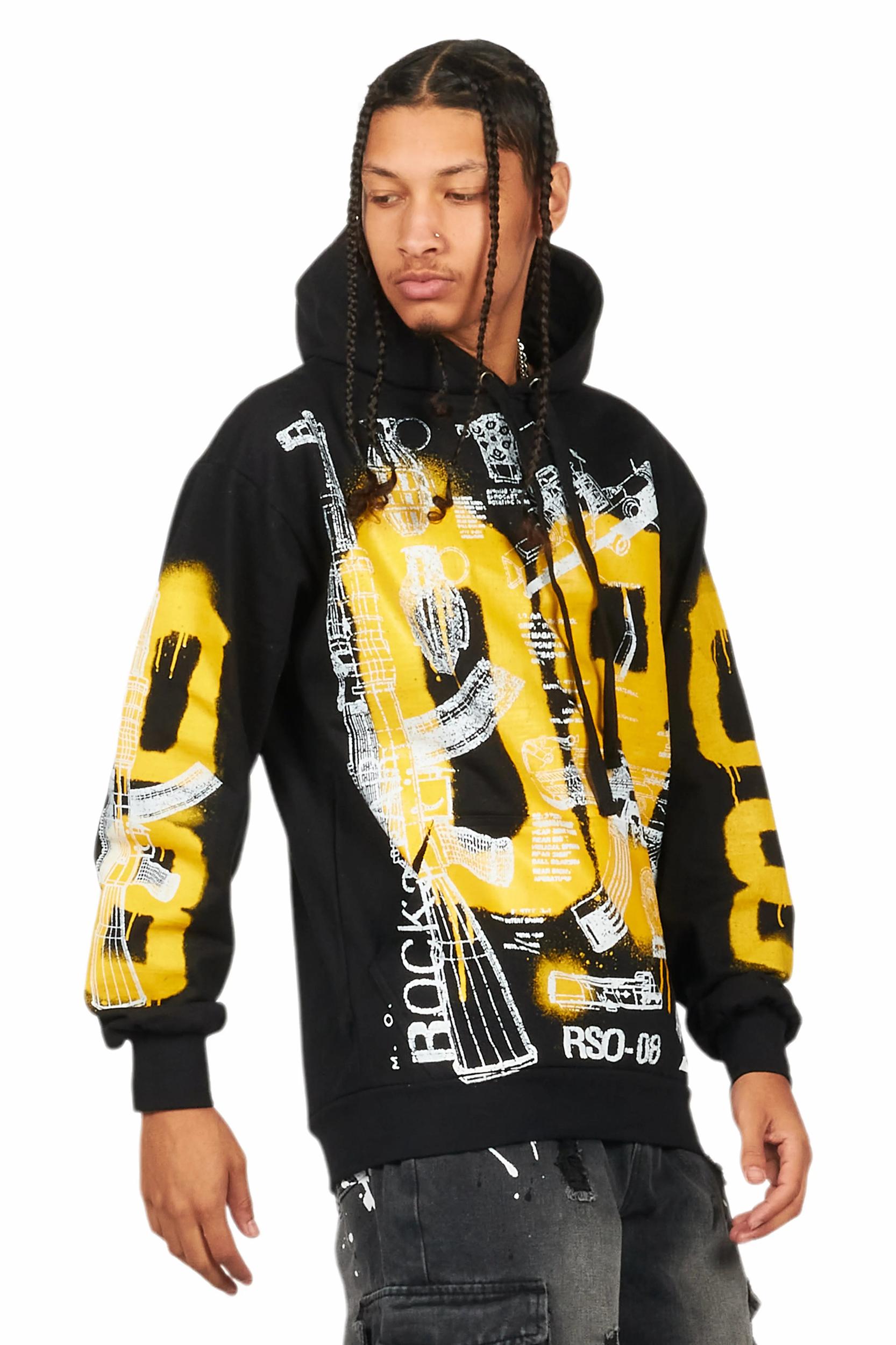 Nesta Black Graphic Hoodie Male Product Image