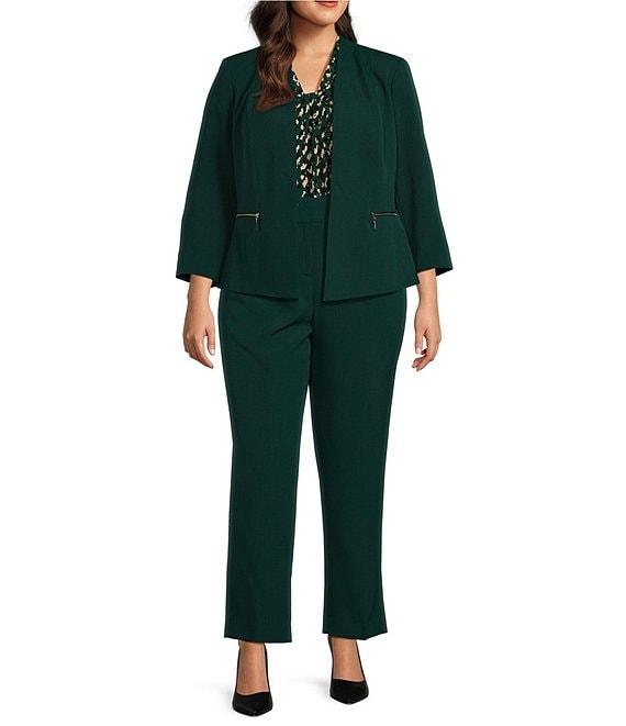 Kasper Plus Size Stretch Crepe Slim Pant Product Image