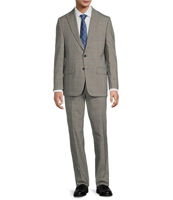 Hickey Freeman Classic Fit Flat Front Subtle Plaid 2 Piece Suit Product Image