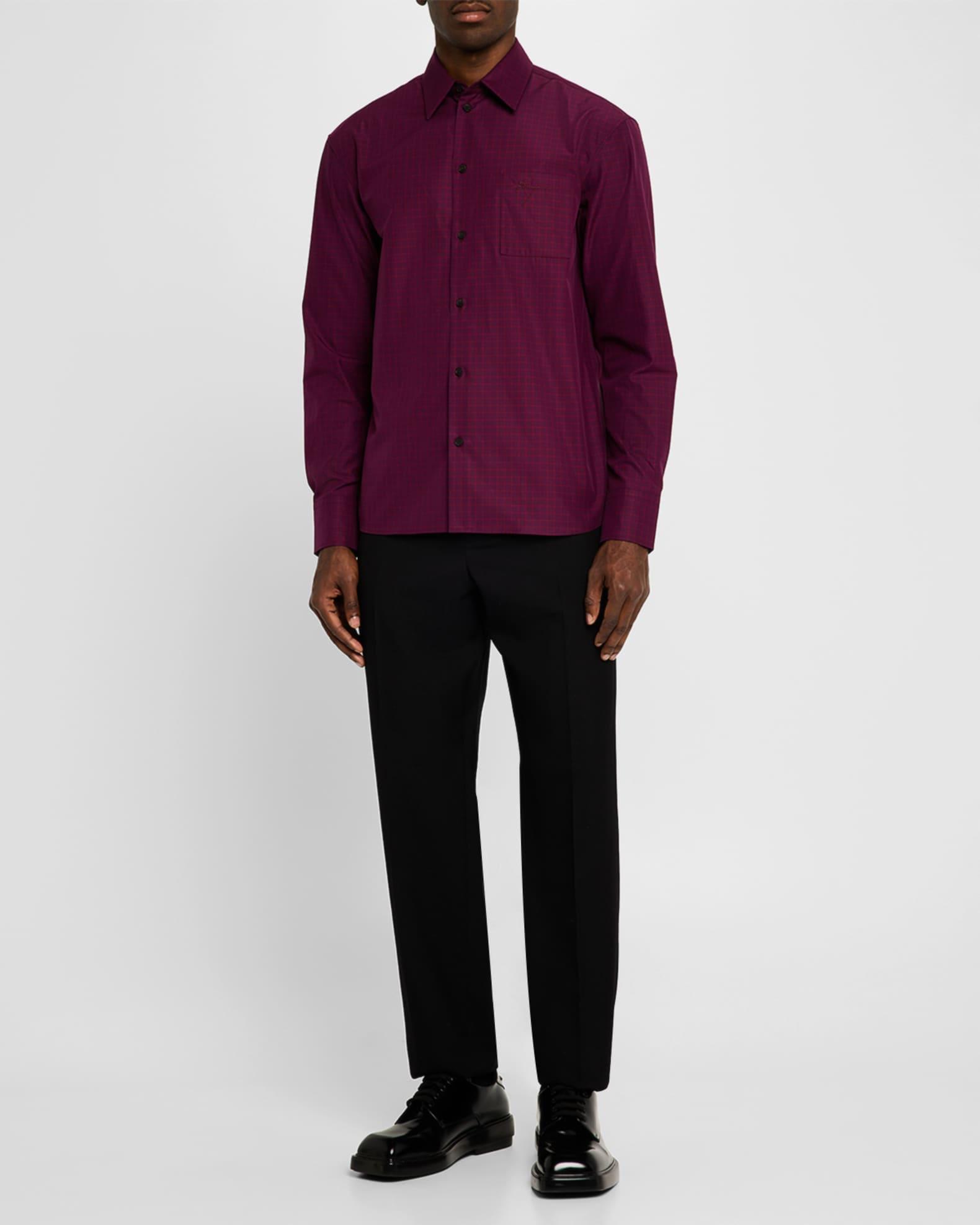 Men's Grid Check Pocket Logo Sport Shirt Product Image