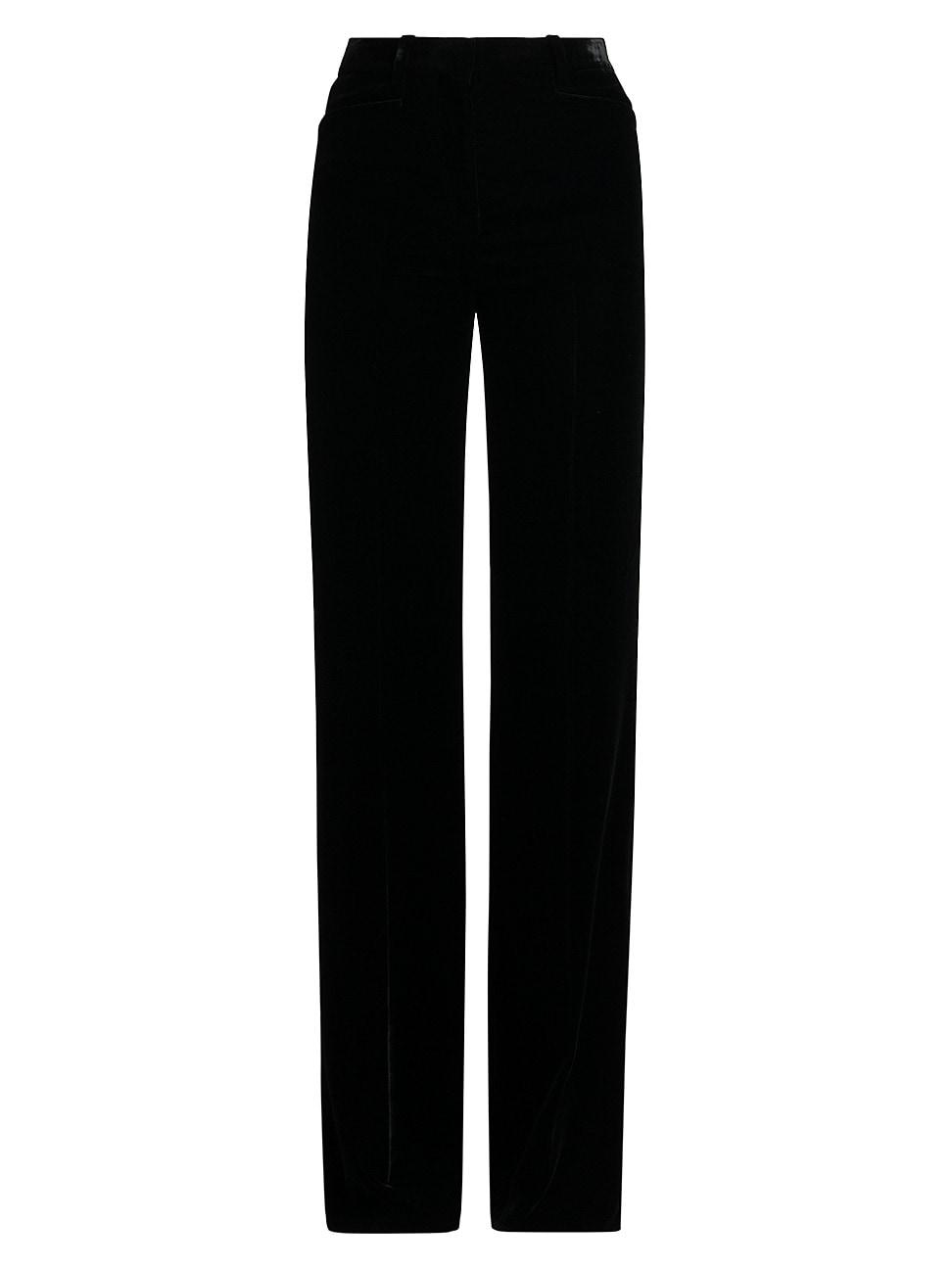 Womens Velvet High-Rise Boot Cut Pants Product Image