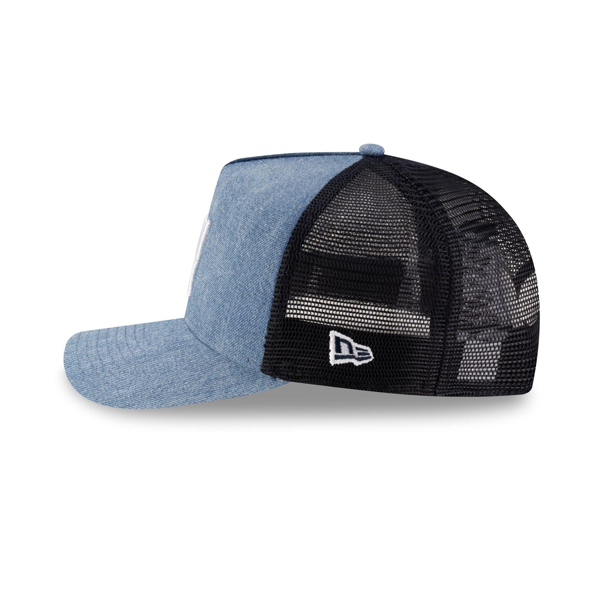 New Era Cap Square Logo Light Denim 9FORTY A-Frame Trucker Hat Male Product Image