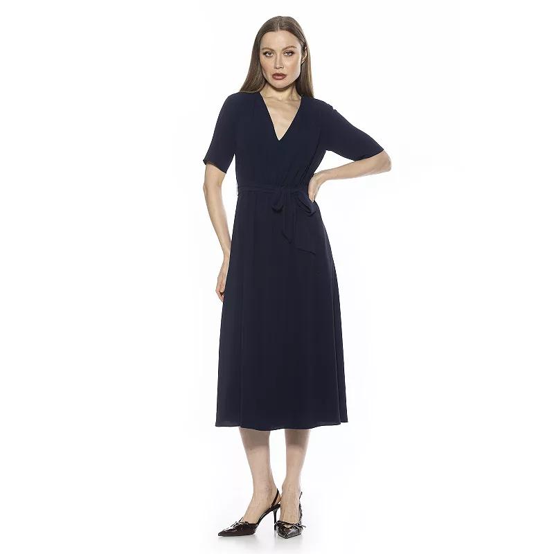 Women's ALEXIA ADMOR Larisa Fit & Flare Waist Tie Midi Dress,  Product Image