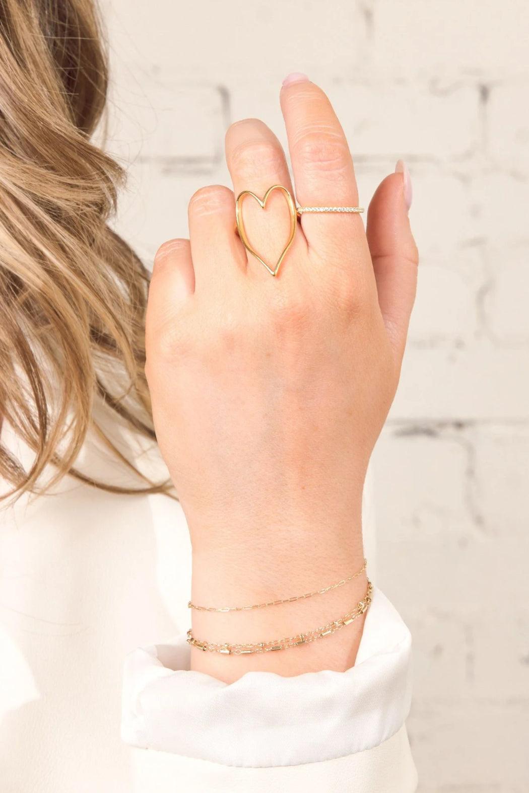 Lovie Gold Heart Ring- Waterproof Product Image