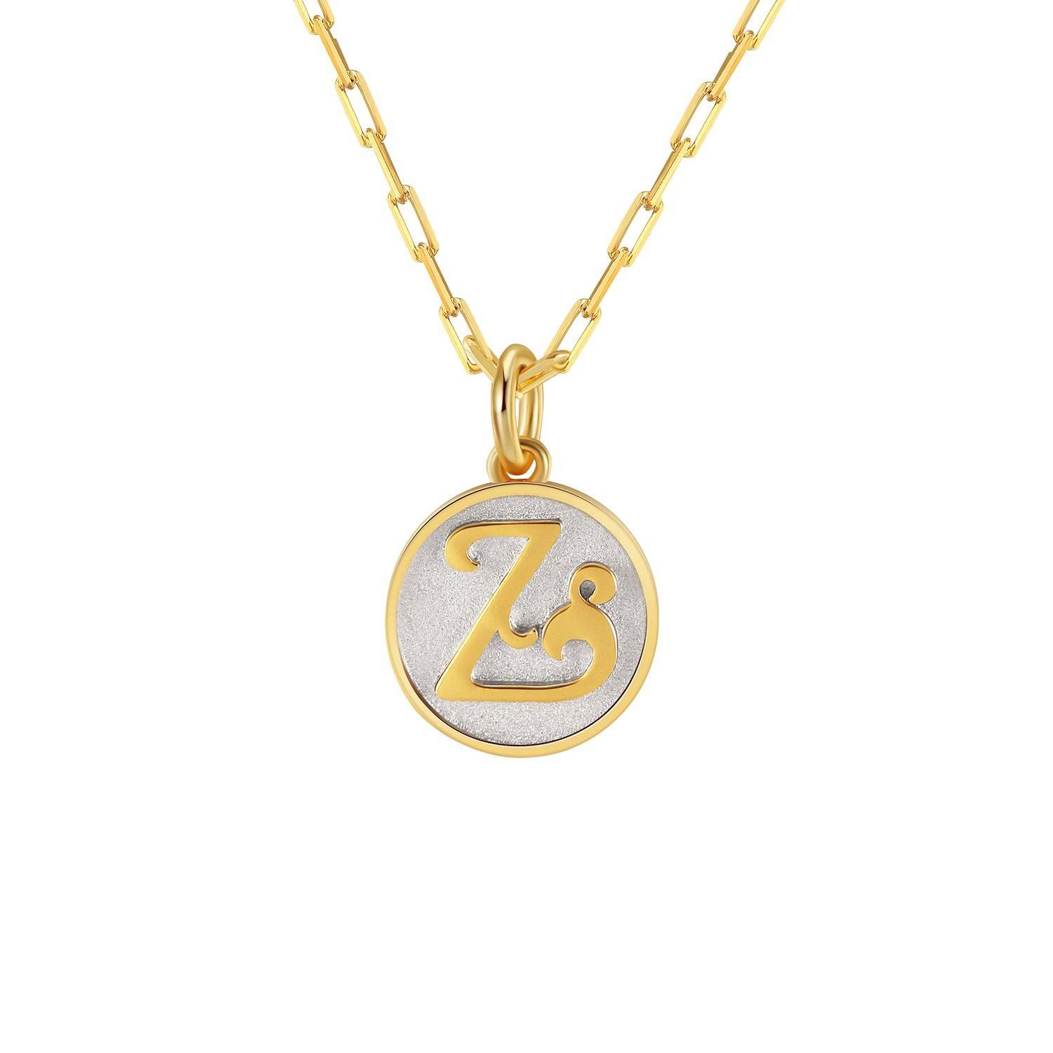 Saints Dainty Fancy Initial Pendant Necklace A-Z Product Image