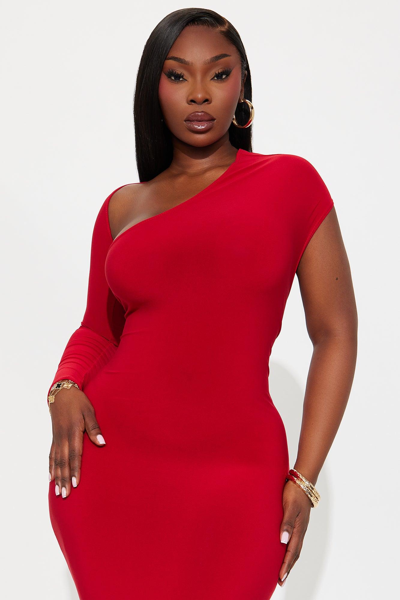 Marlene Long Sleeve Maxi Dress - Red Female Product Image