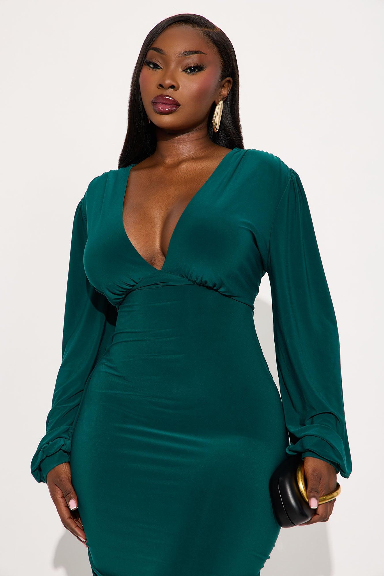 Subtle Intentions Midi Dress - Hunter Female Product Image