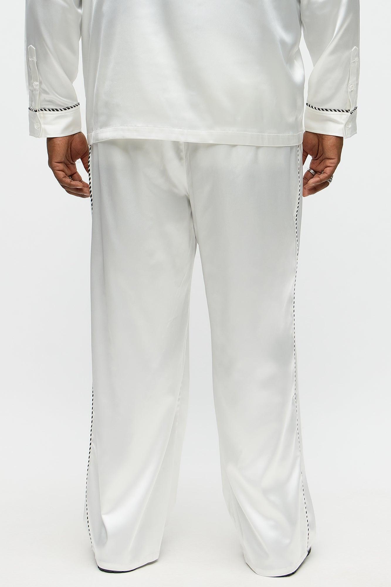 Relaxed Luxe Track Trousers - White Male Product Image