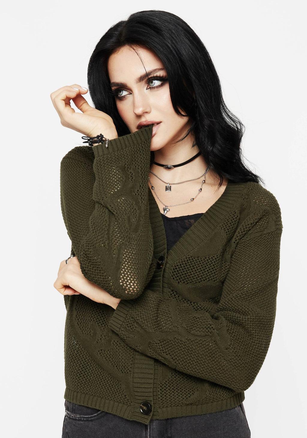 Tulip Jacquard Knit Cardigan Product Image