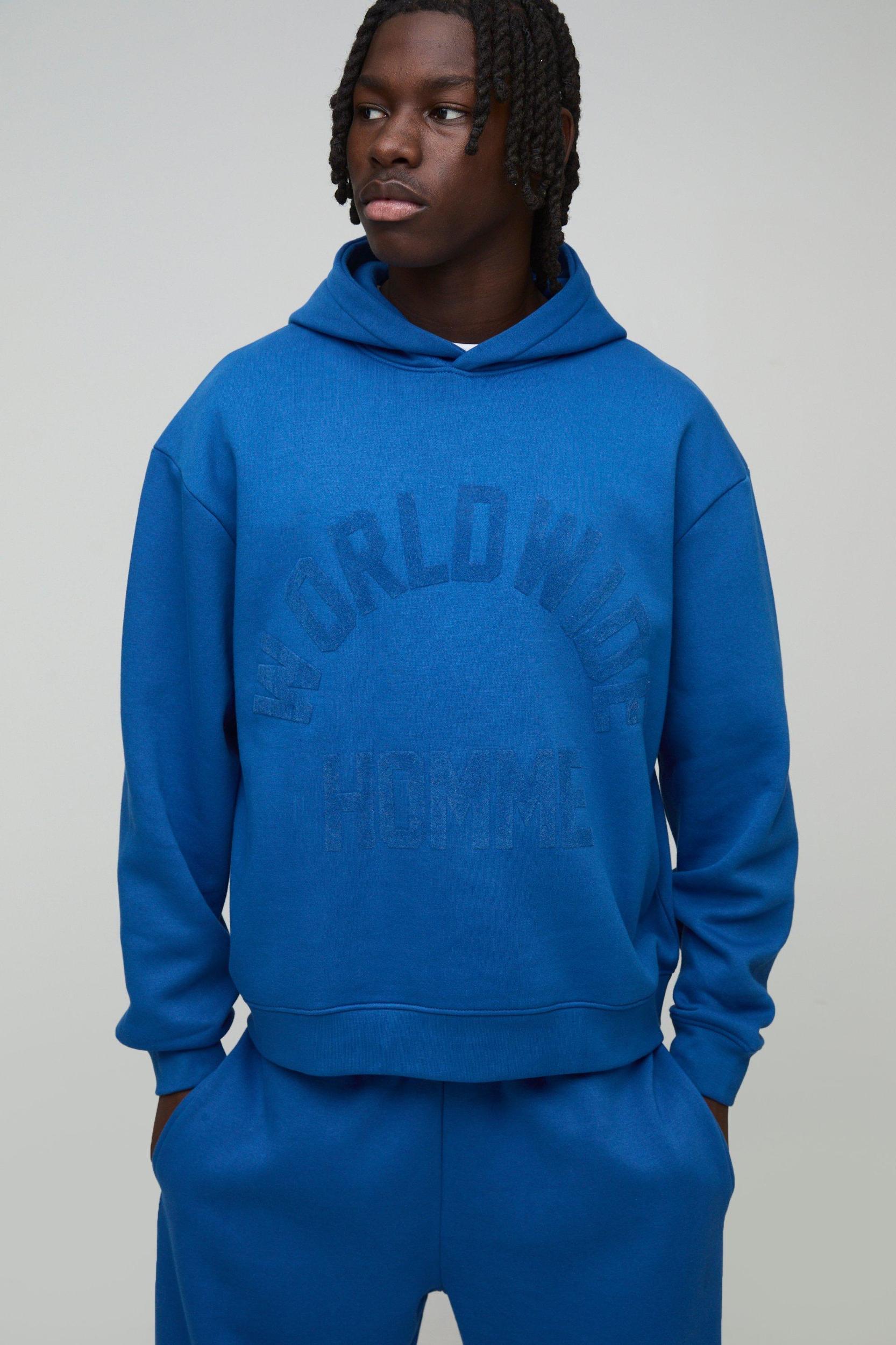 Oversized Boxy Flock Print Wide Leg Tie Cuff Tracksuit | boohooMAN USA Product Image