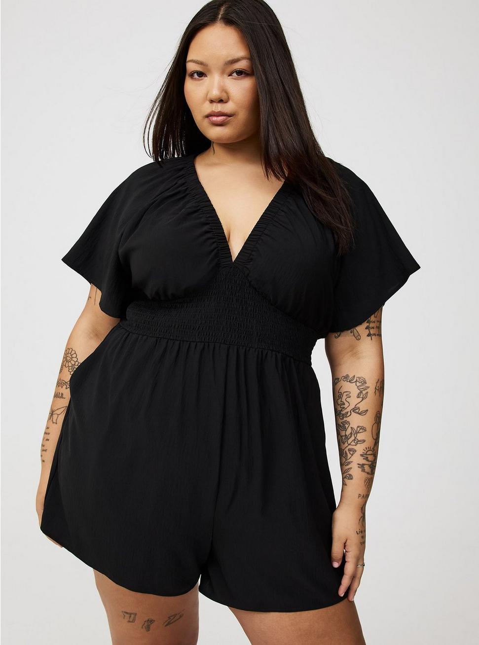 Double V-Neck Romper Product Image