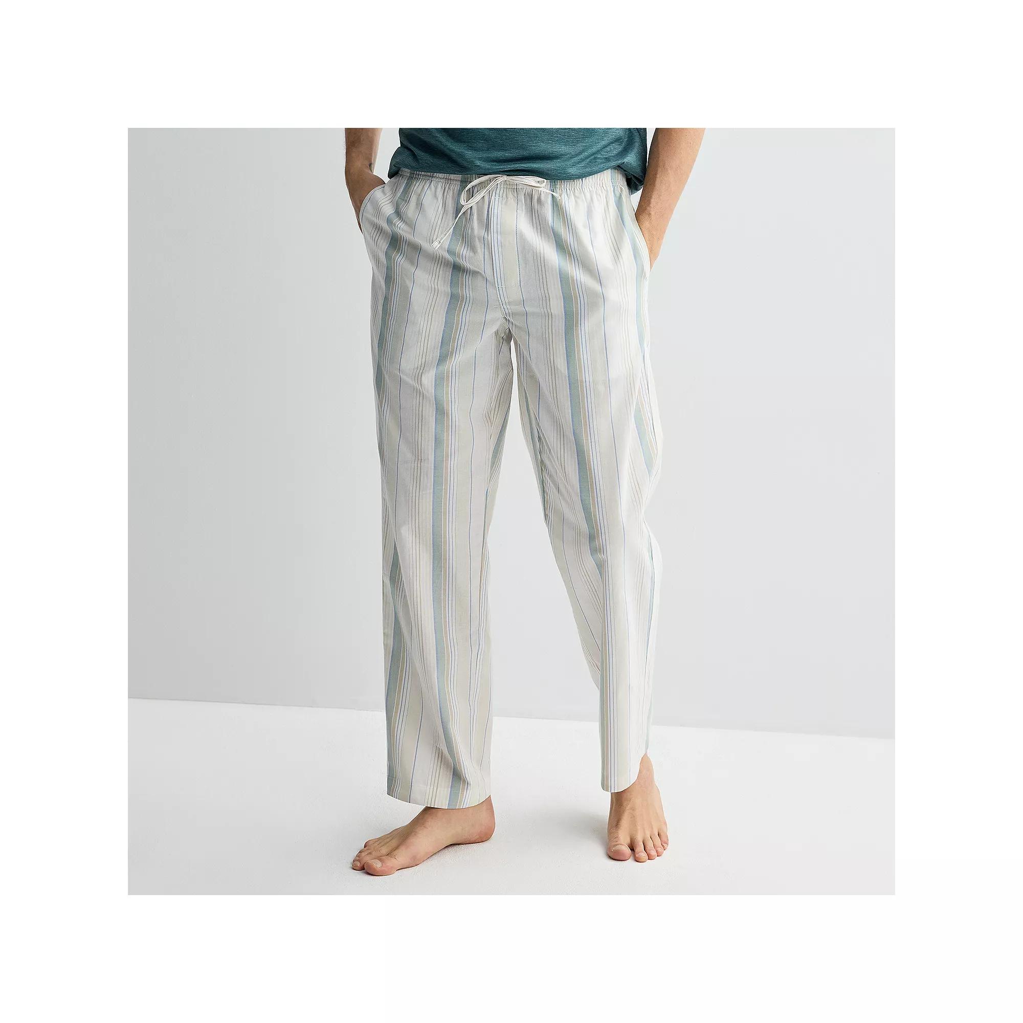 Men's Sonoma Goods For Life® Woven Pajama Pants, Size: Small, Beige Green Stripe Product Image