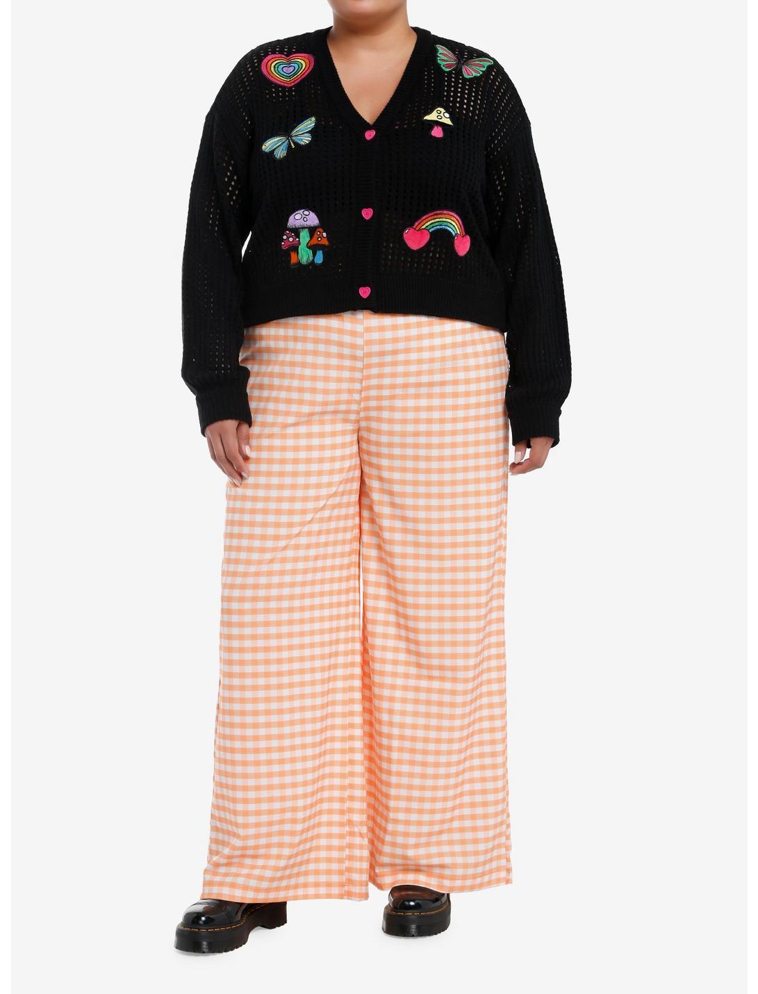 Social Collision Rainbow Icon Crop Knit Cardigan Plus Size Product Image