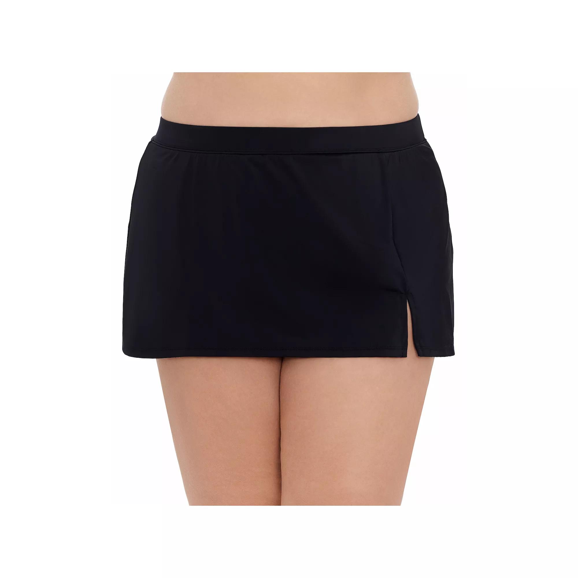 Plus Size Bal Harbour Tummy Control Swim Skirtini, Women's, Size: 3XL, Black Product Image